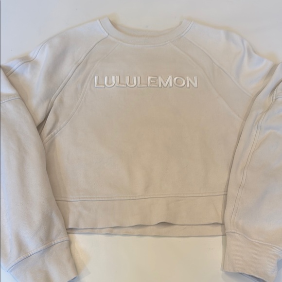 Lululemon scuba oversized wordmark cream Sweatshirt m/l - Picture 7 of 9